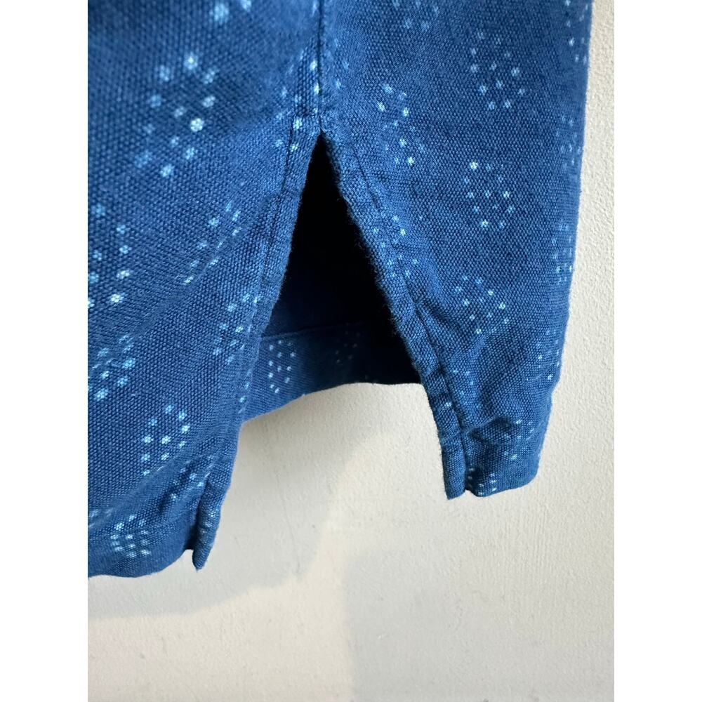 Eileen Fisher Block Printed Organic Cotton Kimono Jacket Denim Blue 3X - Picture 5 of 8